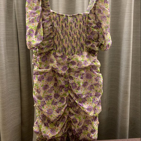 ZARA PRINTED DRAPED DRESS TRF MAUVE - Picture 7 of 14